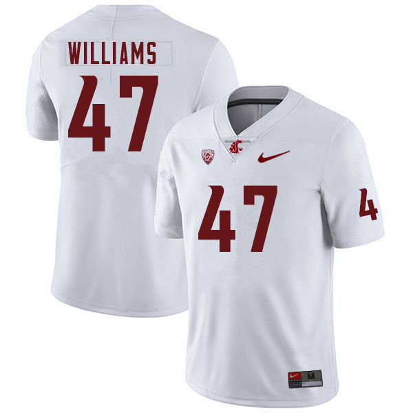 Washington State Cougars #47 Tyler Williams College Football Jerseys Sale-White